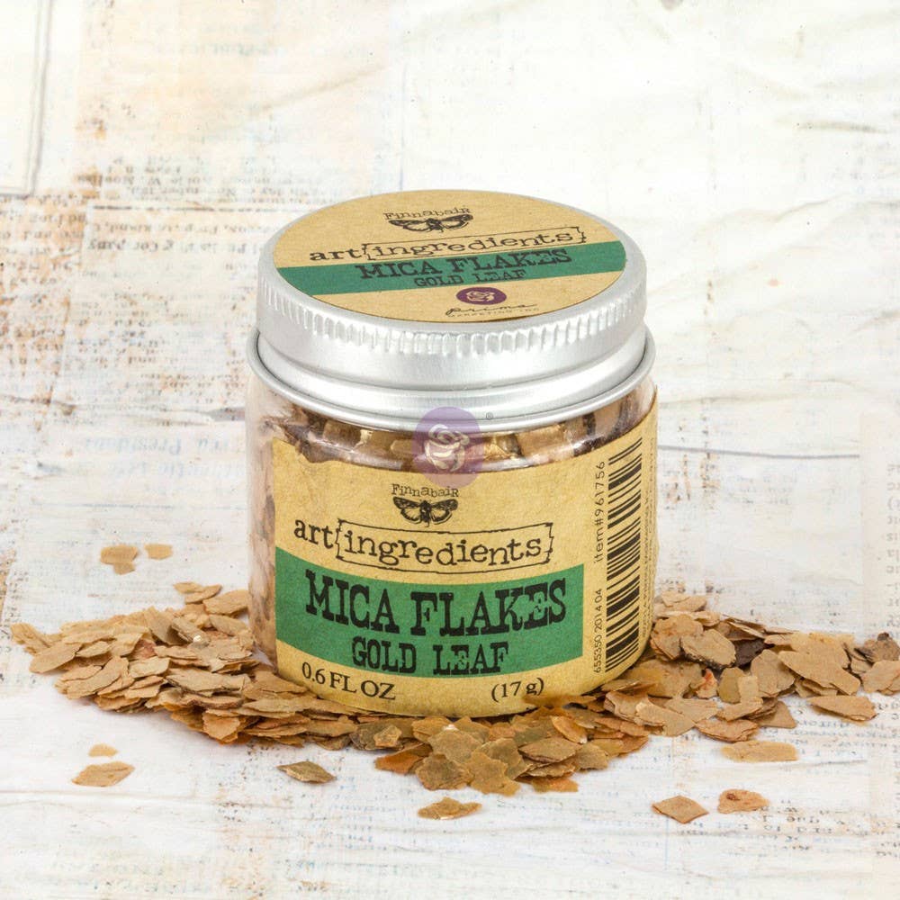 Prima Marketing Art Ingredients Mica Flakes Gold Leaf 17g – Craft Embellishment Flakes