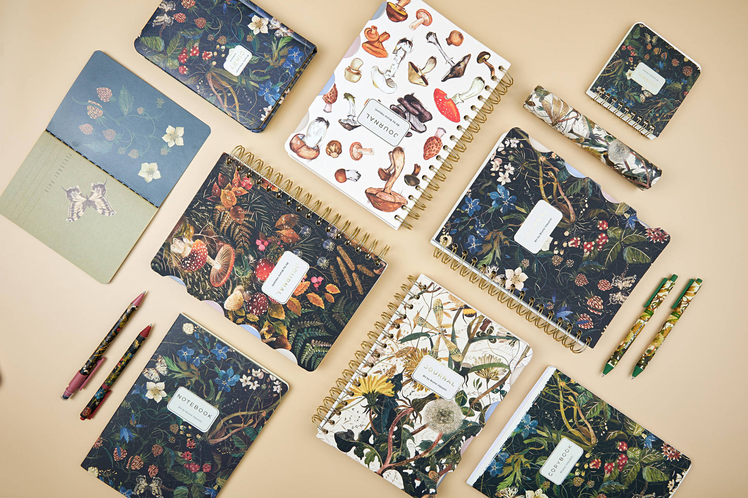 Pocket Size Art Journal, Forest Flowers – Ruled Pocket Notebook 60 Pages, BV by Bruno Visconti