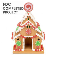 Premade Whimsical Paper Mache House, 4-1/4" x 7-1/2" x 3" Decorative Craft House for Painting & Seasonal Display