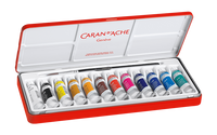 Studio Gouache Paint Set – Box of 12 x 10 ml Tubes, by Caran d’Ache