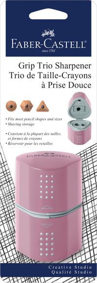 Grip Trio Pencil Sharpener – Rose Shadows (3-in-1 Multi Sharpener), by Faber-Castell