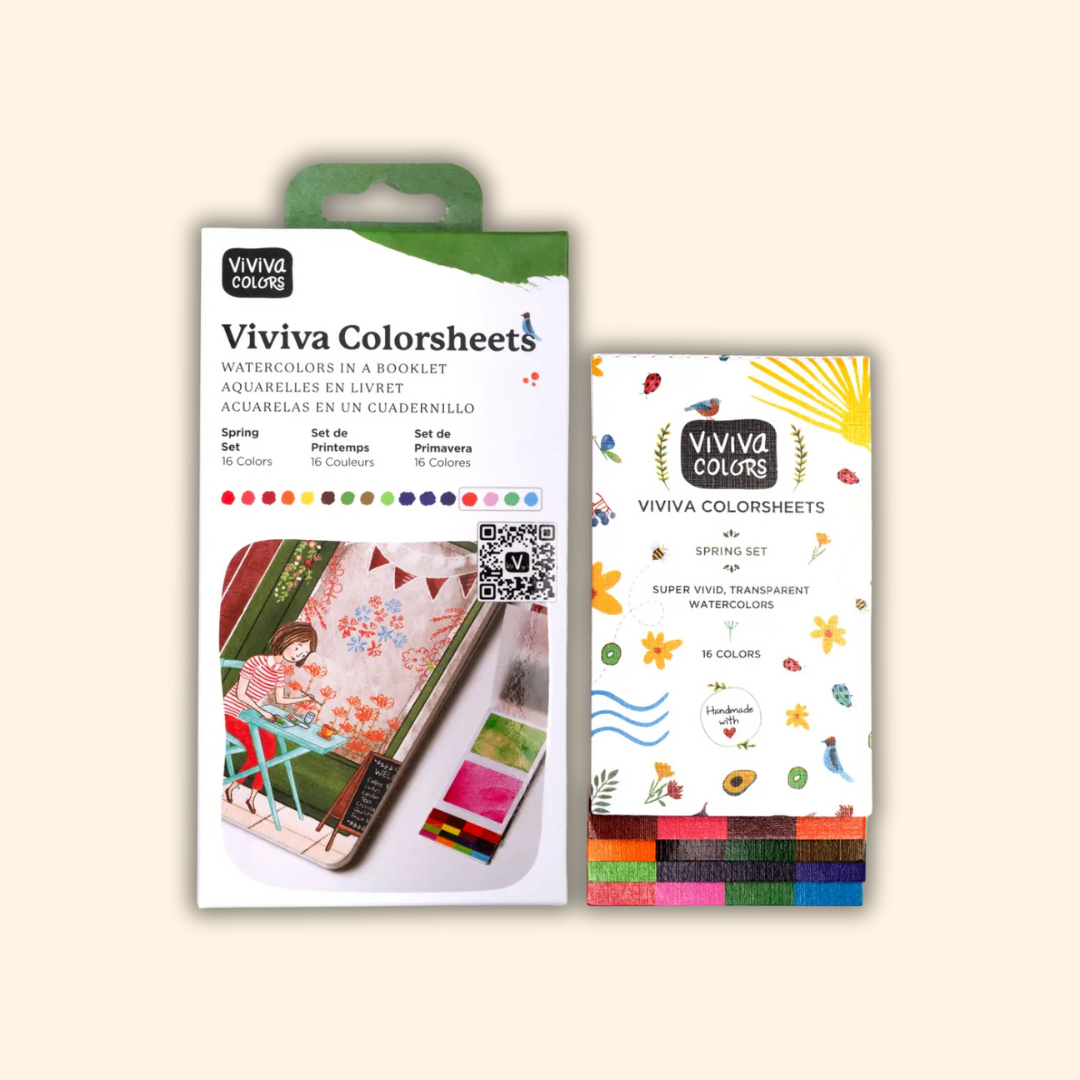 Spring Color sheets – 16 Handmade Watercolors (Including Metallic Shades), by Viviva Colors