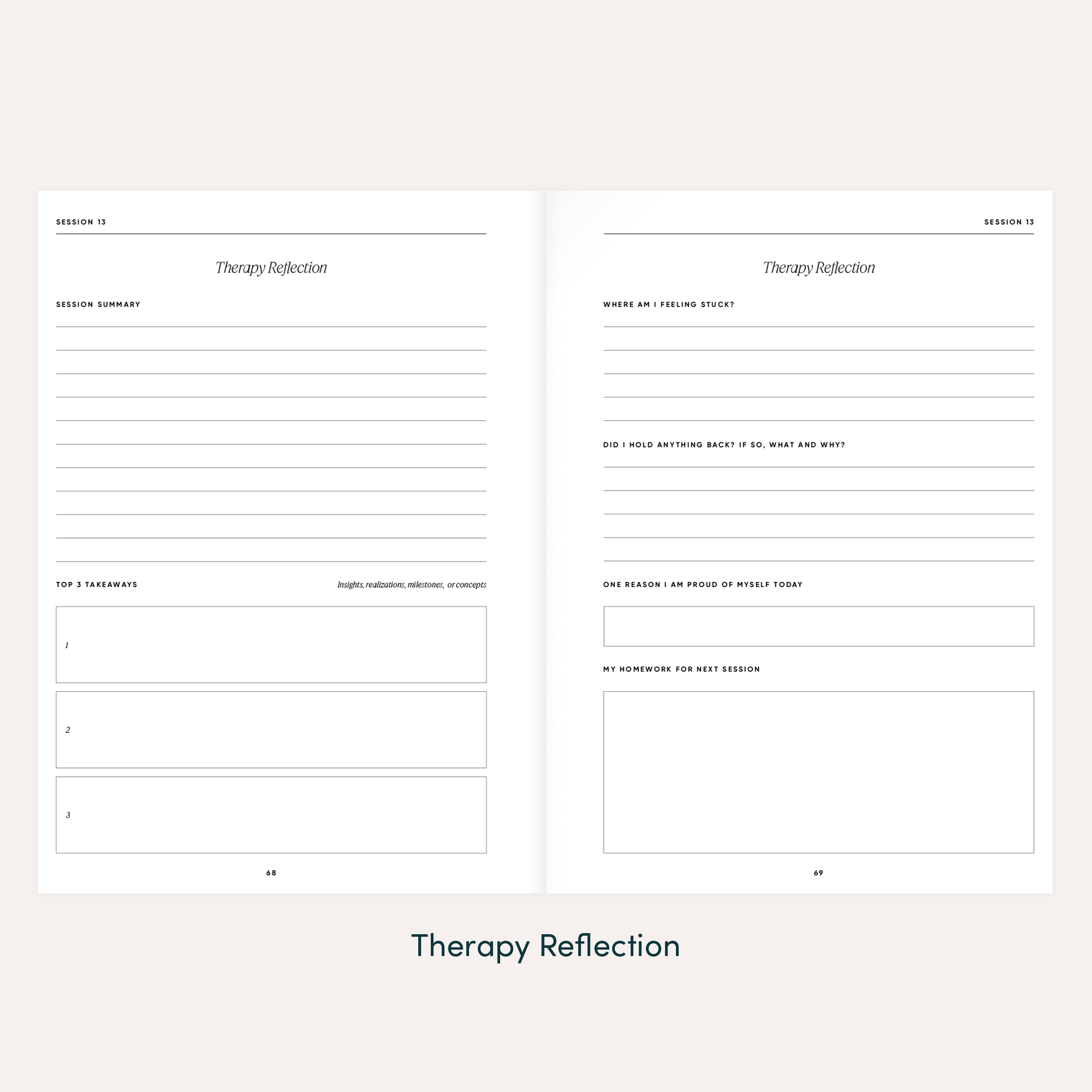 The Therapy Companion by Simple Self, Guided Therapy Journal for Session Notes, Reflection & Personal Growth