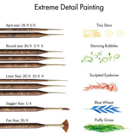 ARTIFY 10-Piece Ultra Detail Paint Brush Set with Case – Precision Brushes for Miniature & Fine Detail Painting