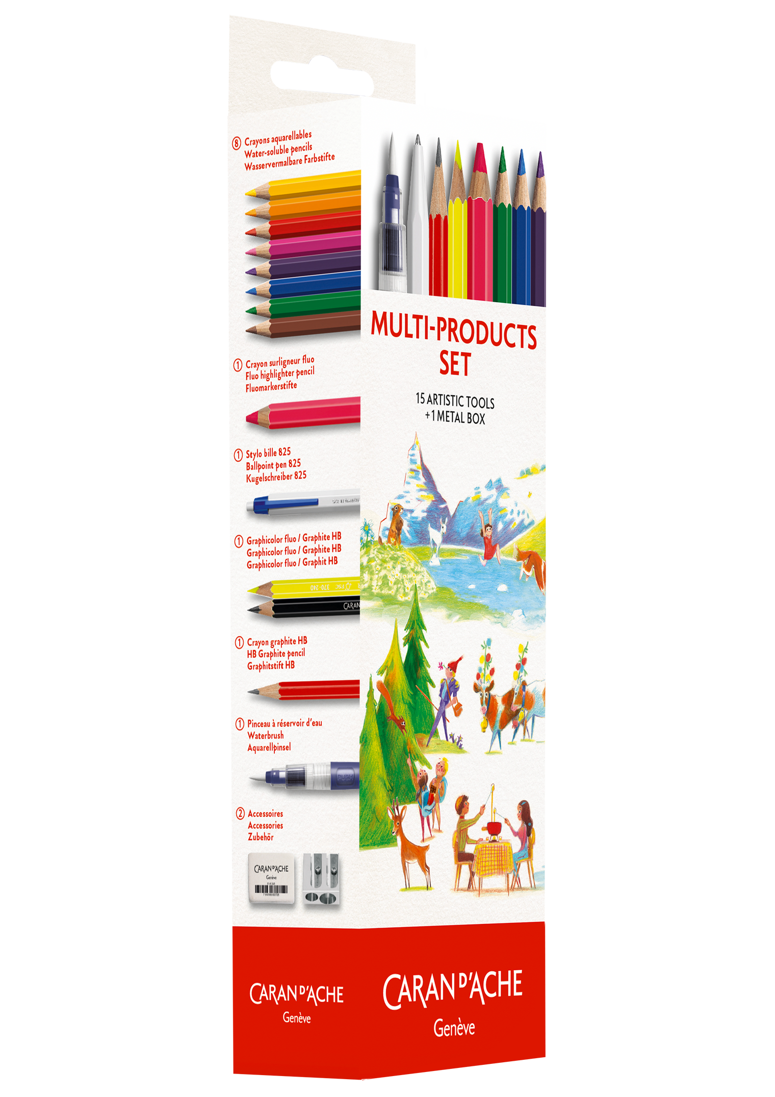 Caran d’Ache Multi-Product Set – Writing & Drawing Kit in Metal Box