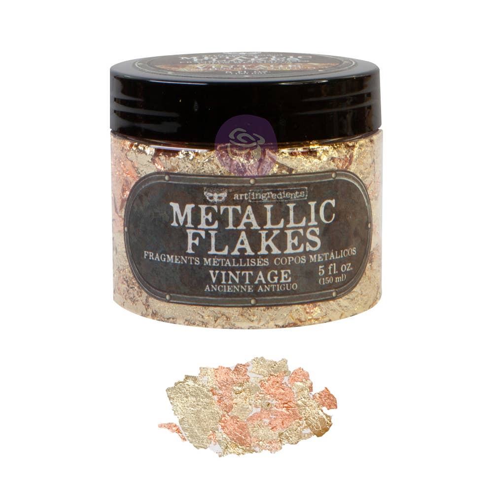 Prima Marketing Art Ingredients Metal Flakes Vintage – 30g Craft Flakes Jar