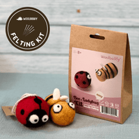 DIY Needle Felting Kit, Bee and Ladybug – Beginner Wool Craft Set by Woolbuddy