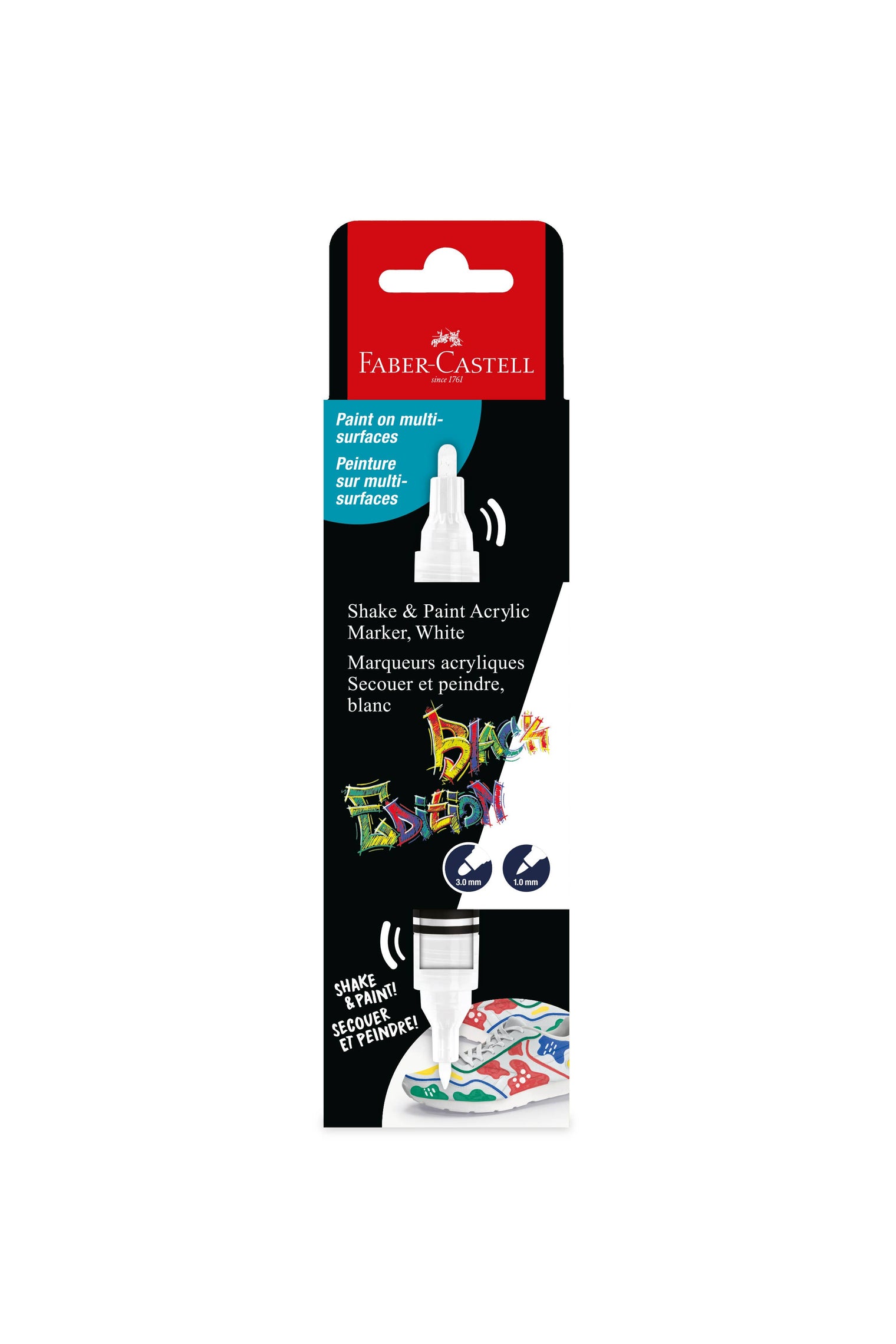 Shake & Paint Acrylic Marker White – Dual Tip Paint Pen (1 Count), Faber-Castell