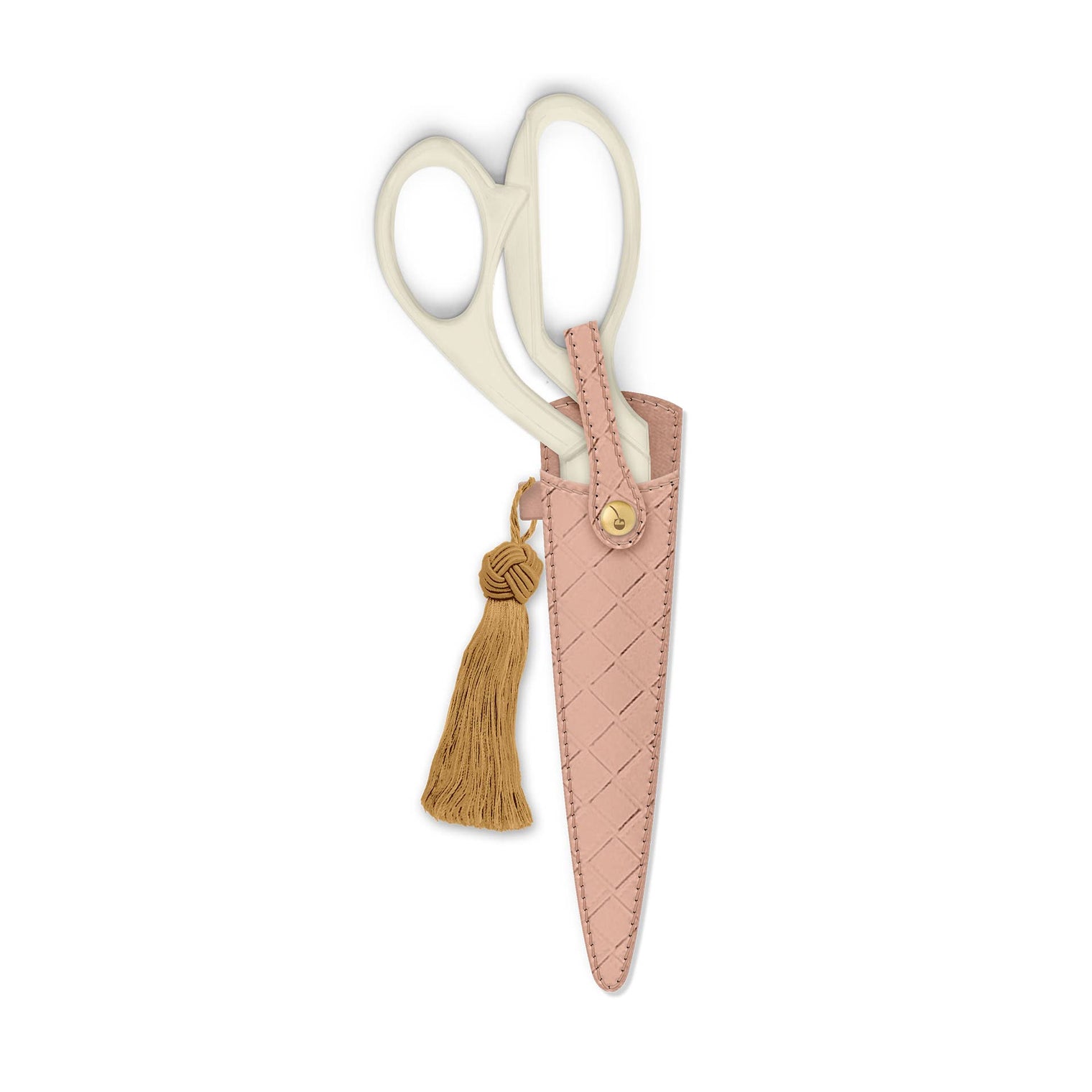 Ivory & Gold Heirloom Scissors with Case – Petunia Pink Vegan Leather Set, by Good Juju Ink