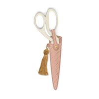 Ivory & Gold Heirloom Scissors with Case – Petunia Pink Vegan Leather Set, by Good Juju Ink