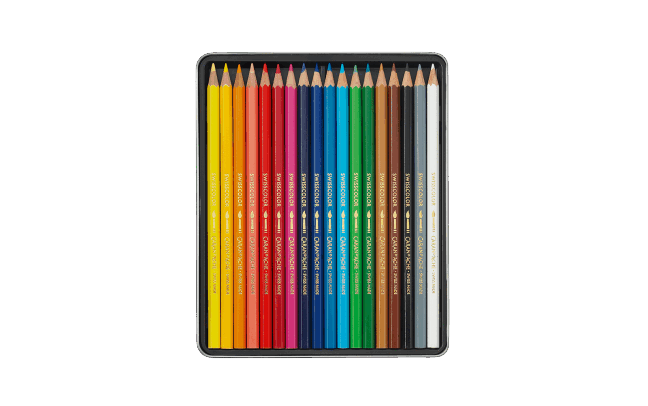 Caran d’Ache Swisscolor Water-Soluble Pencils – Set of 18 in Metal Box