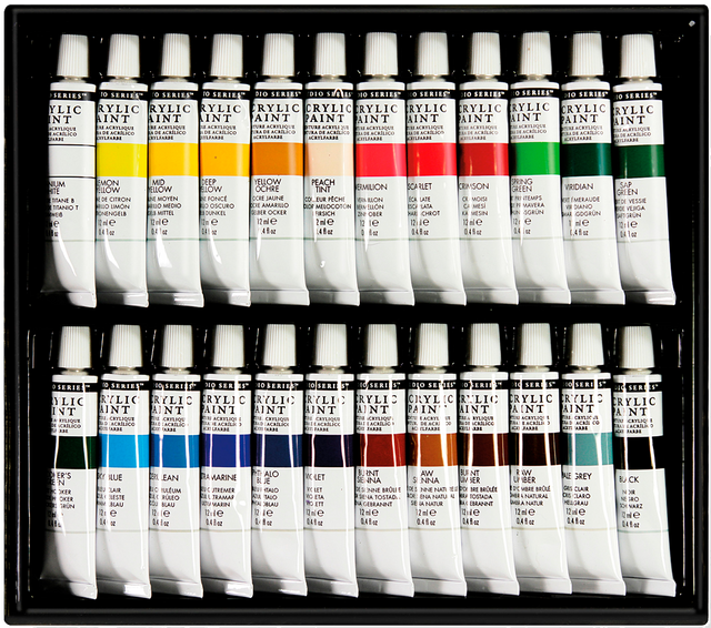 Studio Series Acrylic Paint Set 24 Colors – 12 ml Tubes Artist Paint Set