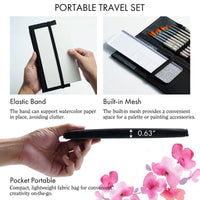 ARTIFY 9-Piece Travel Watercolor Brush Set – Multi-Shape Portable Brushes for Artists