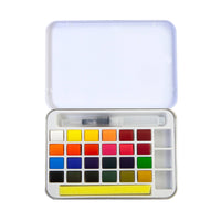 Art Philosophy Watercolor Confetti Set – 24 Color Watercolor Paint Tin with Brush