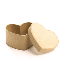 Small Heart Paper Mache Box – 3" DIY Gift & Jewelry Box (Pre-Made)
