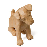 Paper Mache Puppy Dog Figurine – Unfinished DIY Craft Base (11" x 10")
