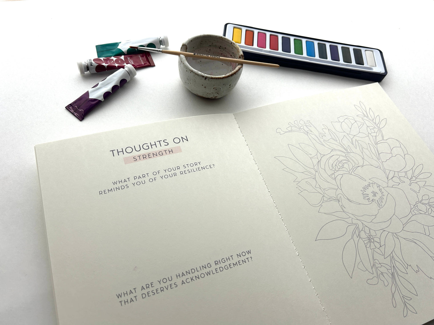 Meditative Art Book – 16 Pages Guided Creative Ritual Coloring & Reflection Workbook