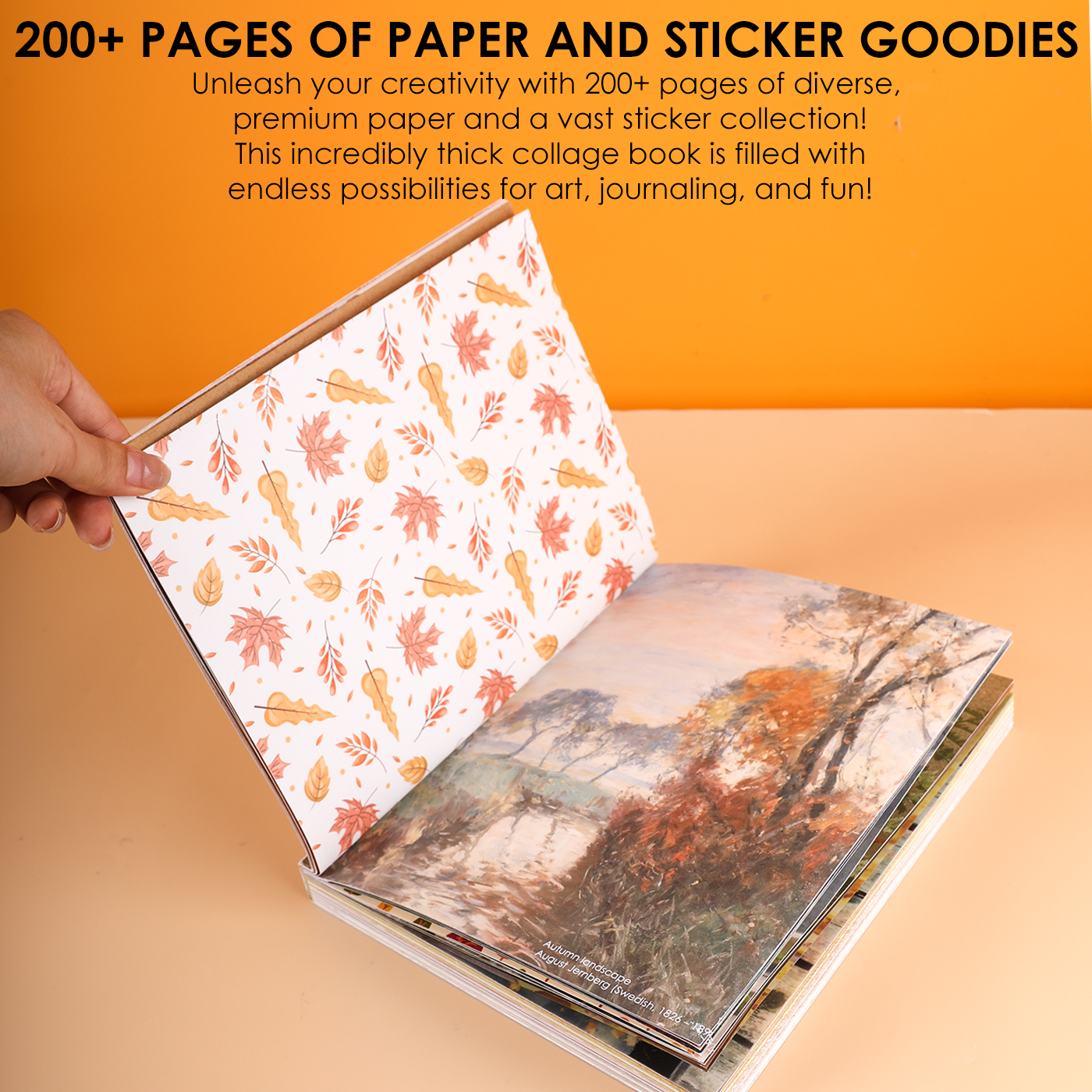 Autumn Palette Collage Activity Book – 200+ Pages Seasonal Mixed Media Book