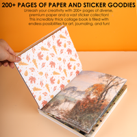 Autumn Palette Collage Activity Book – 200+ Pages Seasonal Mixed Media Book