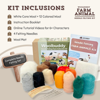 DIY Needle Felting Farm Collection Kit – 6 Farm Animal Craft Kit by Woolbuddy