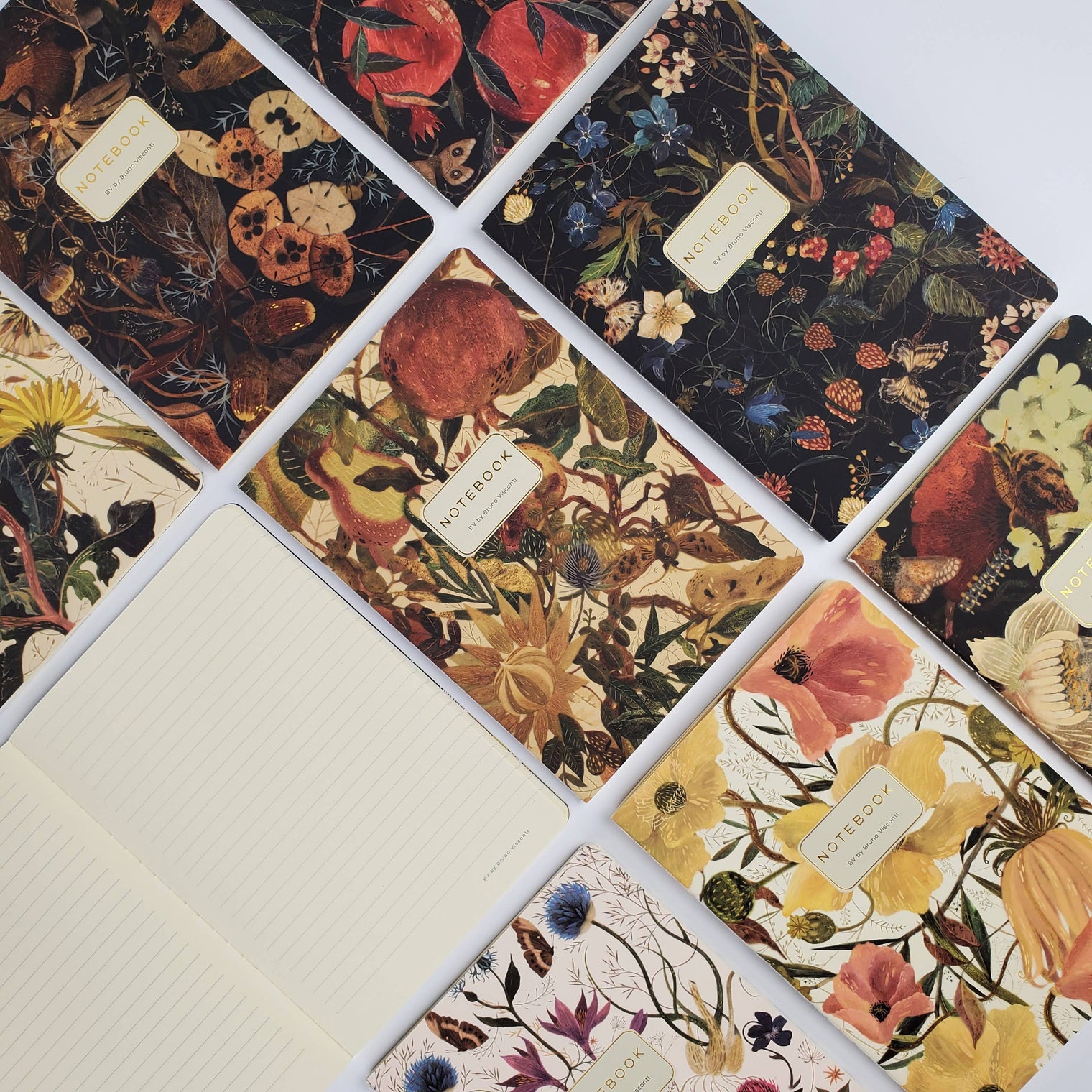 Forest Flowers Notebook – Ruled Journal 8.27 x 5.83 in, 40 Pages, BV by Bruno Visconti