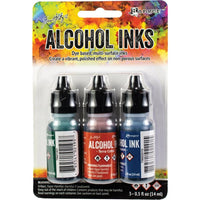 Tim Holtz Alcohol Ink Set – 3 Colors- Multiple Variations (0.5 oz Bottles, Dye-Based, Multi-Surface)