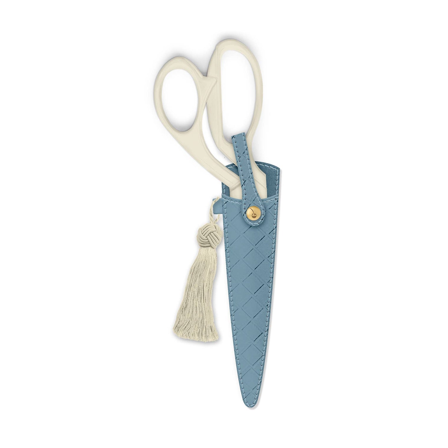 Ivory & Gold Heirloom Scissors with Case – Dusk Blue Vegan Leather Set, by Good Juju Ink