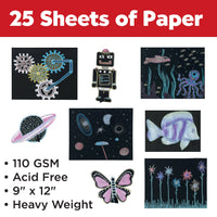 Black Paper Sketch Pad – 25 Sheets 9 x 12 in Heavy-Weight Drawing Paper, Faber-Castell