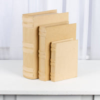 3-Piece Paper Mache Book Shape Box Set – Nested DIY Gift & Storage Boxes
