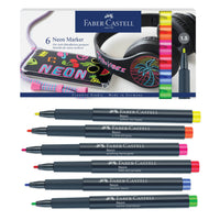 Multi-Surface Creative Markers Neon Set – 6 Color Bullet Tip Pens, Faber-Castell