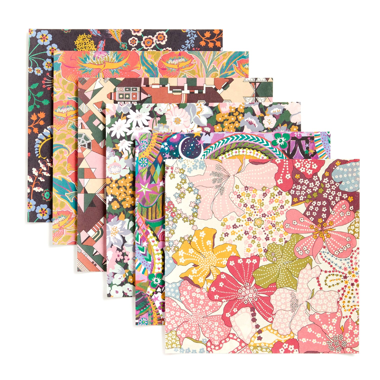 Liberty Origami Treasure Box Kit, 78 Double-Sided Papers & Instructions for 3 Designs