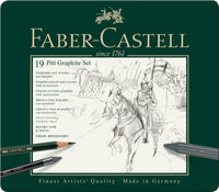 Pitt Graphite Pencil Drawing & Sketching Set – Tin of 19 Pieces, by Faber-Castell