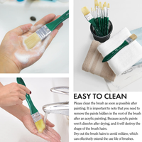 ARTIFY 10-Piece Hog Bristle Paint Brush Set – Short Handle Oil & Acrylic Brushes