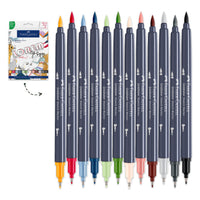 Goldfaber Sketch Markers, Vibrant Set – Wallet of 12 Dual Tip Alcohol Markers, Faber-Castell