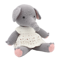 DIY Crochet Kit, Olga Elephant – Amigurumi Crochet Kit (Organic Cotton Yarn)- 2.5 mm Crochet Hook NOT Included