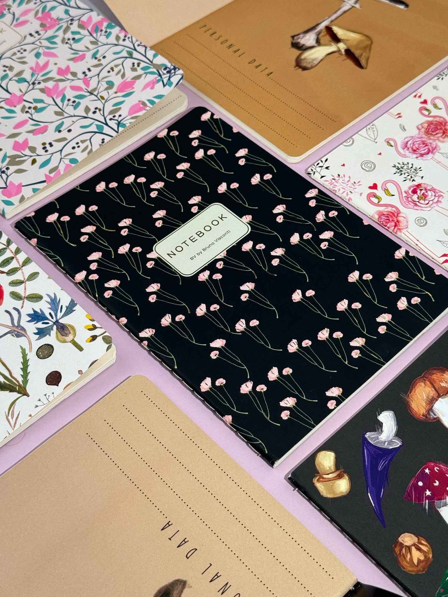 Poppies on Black Notebook – Ruled Journal 8.27 x 5.83 in, 40 Pages, BV by Bruno Visconti