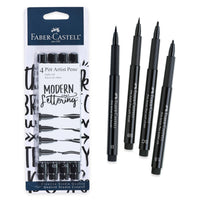 Pitt Artist Pen Modern Lettering Set – #199 Black (Set of 4), by Faber-Castell