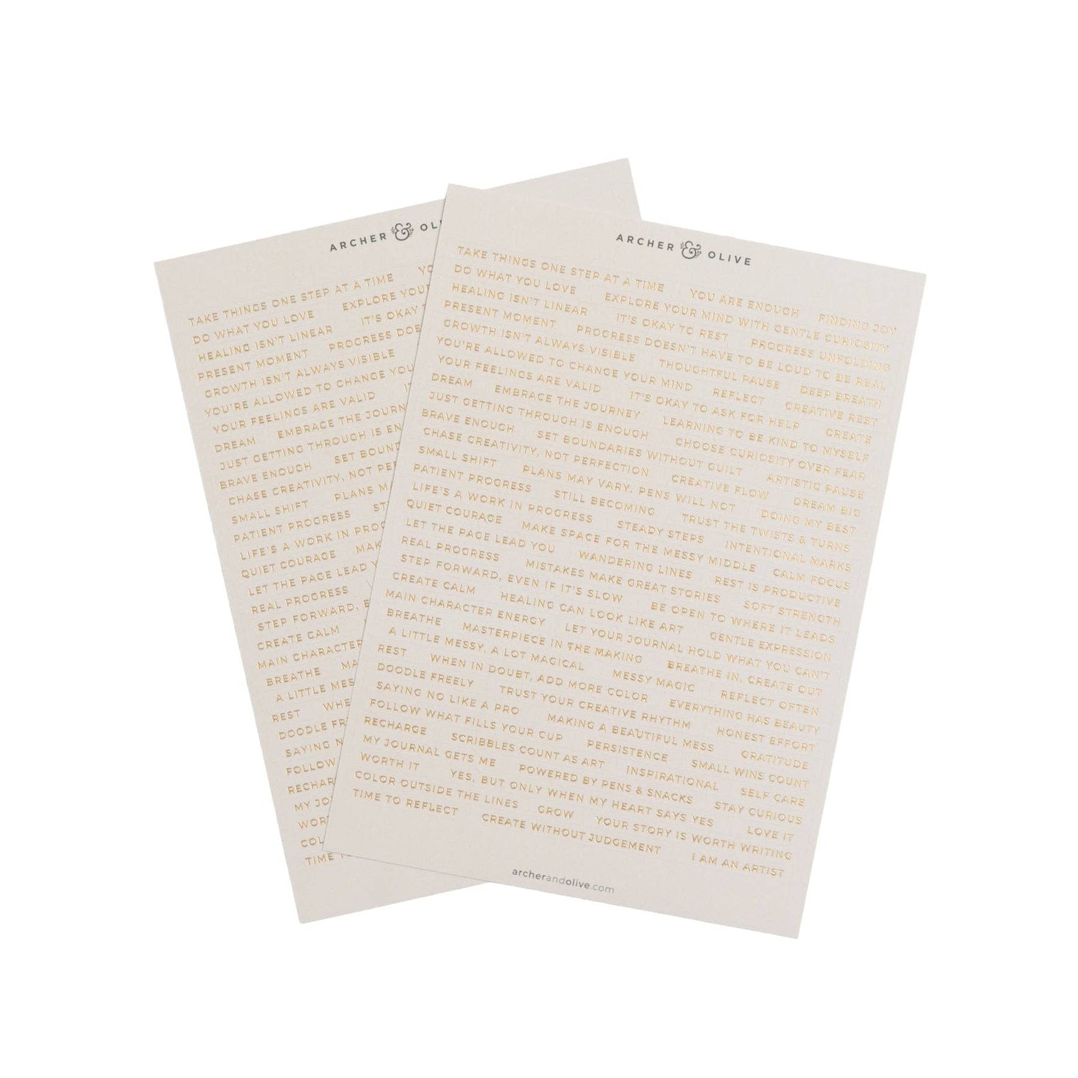 Soft Nature Word Sticker Set by Archer & Olive, Matte Word & Phrase Stickers for Journals, Planners & Scrapbooks