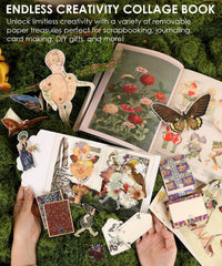 The Botanical Muse Collage Activity Book – 200+ Pages Mixed Media Collage Book