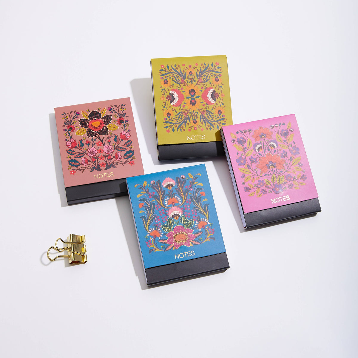 Pocket Notepad Renaissance Clay by Punch Studio, Mini Notepad with Gold Foil Accents & Magnetic Closure