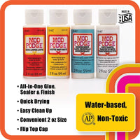 Mod Podge Starter Set – 4 Piece Glue, Sealer & Finish Variety Pack