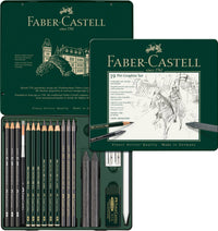 Pitt Graphite Pencil Drawing & Sketching Set – Tin of 19 Pieces, by Faber-Castell