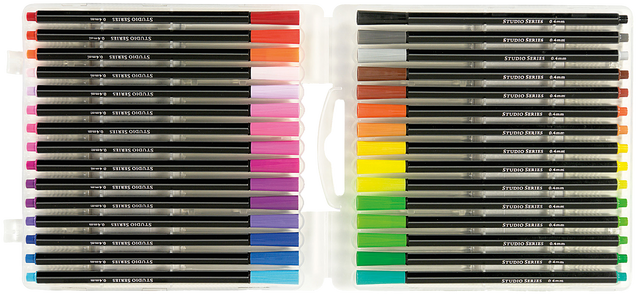 Studio Series Fine-Line Marker Set 30 Colors 0.4 mm Tip – Artist Quality Marker Set