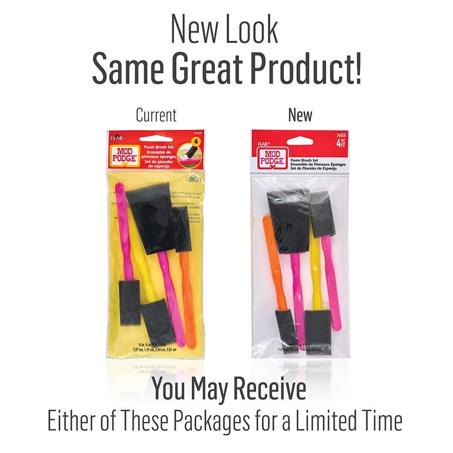 Mod Podge Foam Brush Set – 4 Piece (Foam Applicator Brushes for Smooth Finishes)