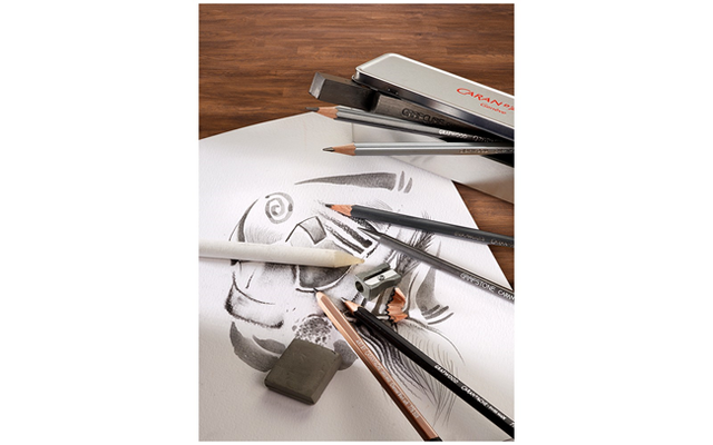 Caran d’Ache Graphite Line Sketching Set – 11 Piece Professional Drawing Kit (Metal Case)