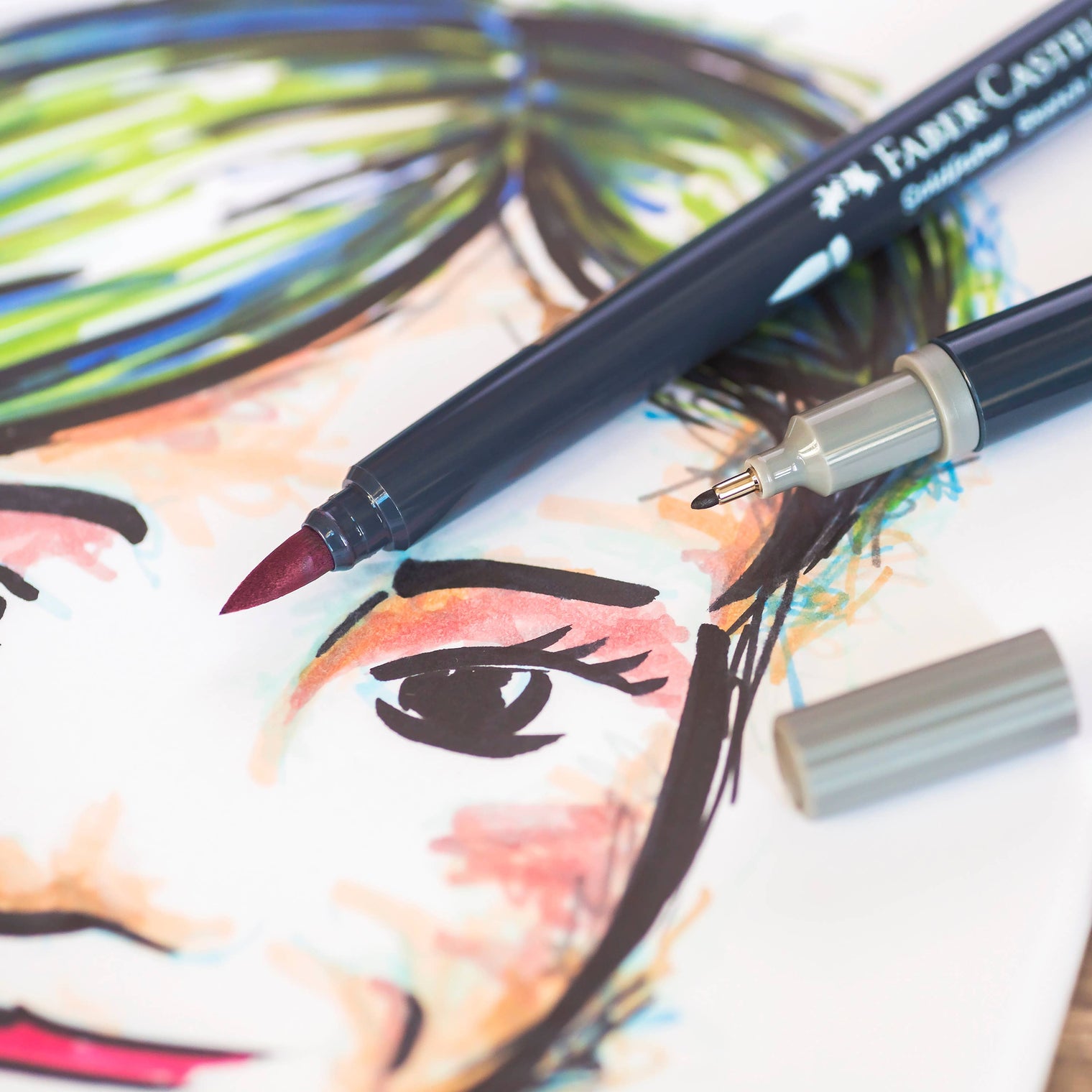 Goldfaber Sketch Markers Portrait Set – Wallet of 6 Dual-Tip Alcohol Markers, Faber-Castell