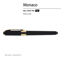 Monaco Black Ballpoint Pen (Single Pen) – Soft Touch 0.5mm Black Ink, BV by Bruno Visconti
