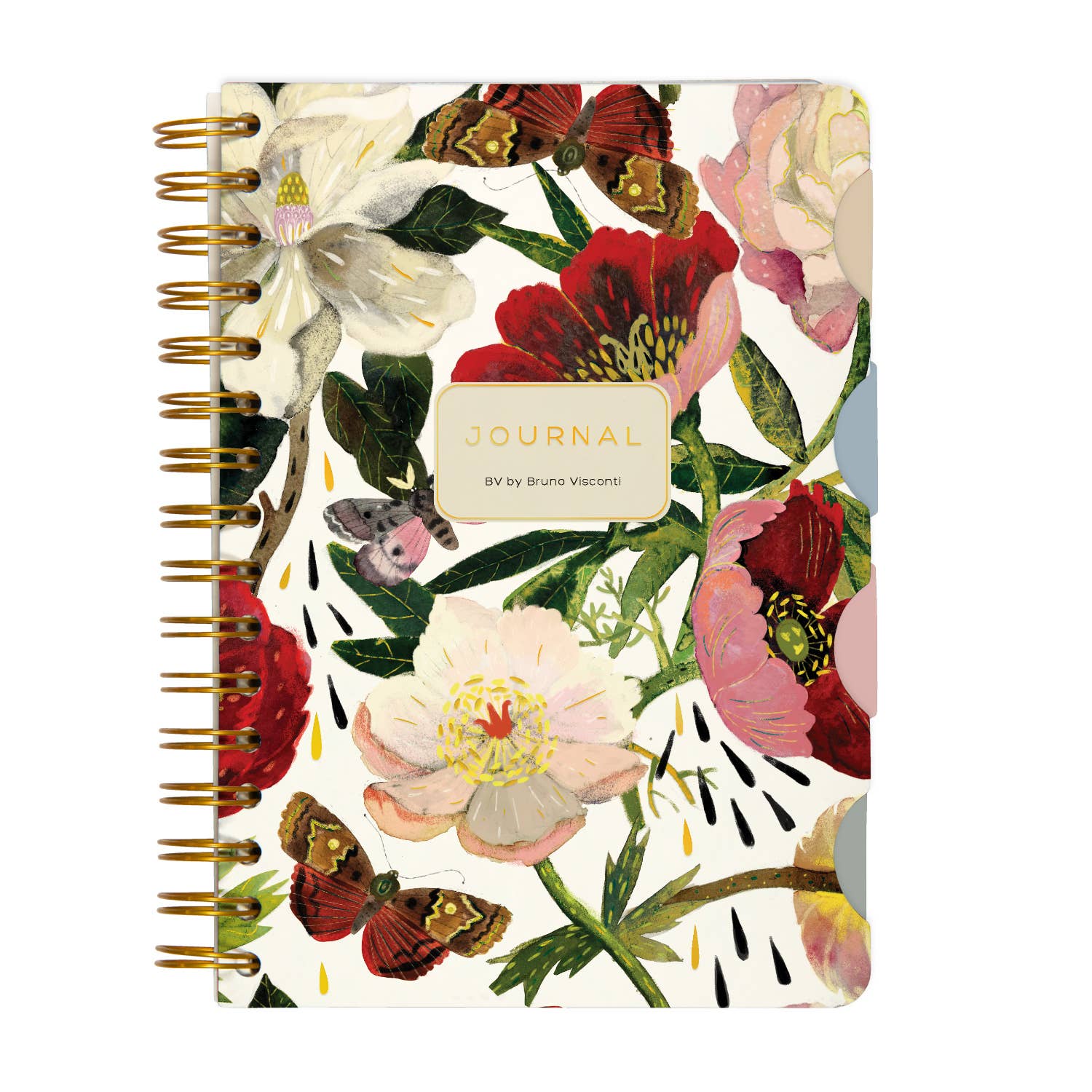 Art Journal, Peonies – Spiral Bound Mixed Layout Journal, BV by Bruno Visconti