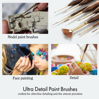 ARTIFY 10-Piece Ultra Detail Paint Brush Set with Case – Precision Brushes for Miniature & Fine Detail Painting