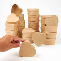 Small Heart Paper Mache Box – 3" DIY Gift & Jewelry Box (Pre-Made)